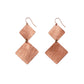 STEM Simple Double Angled Squares Metal Dangle Earrings