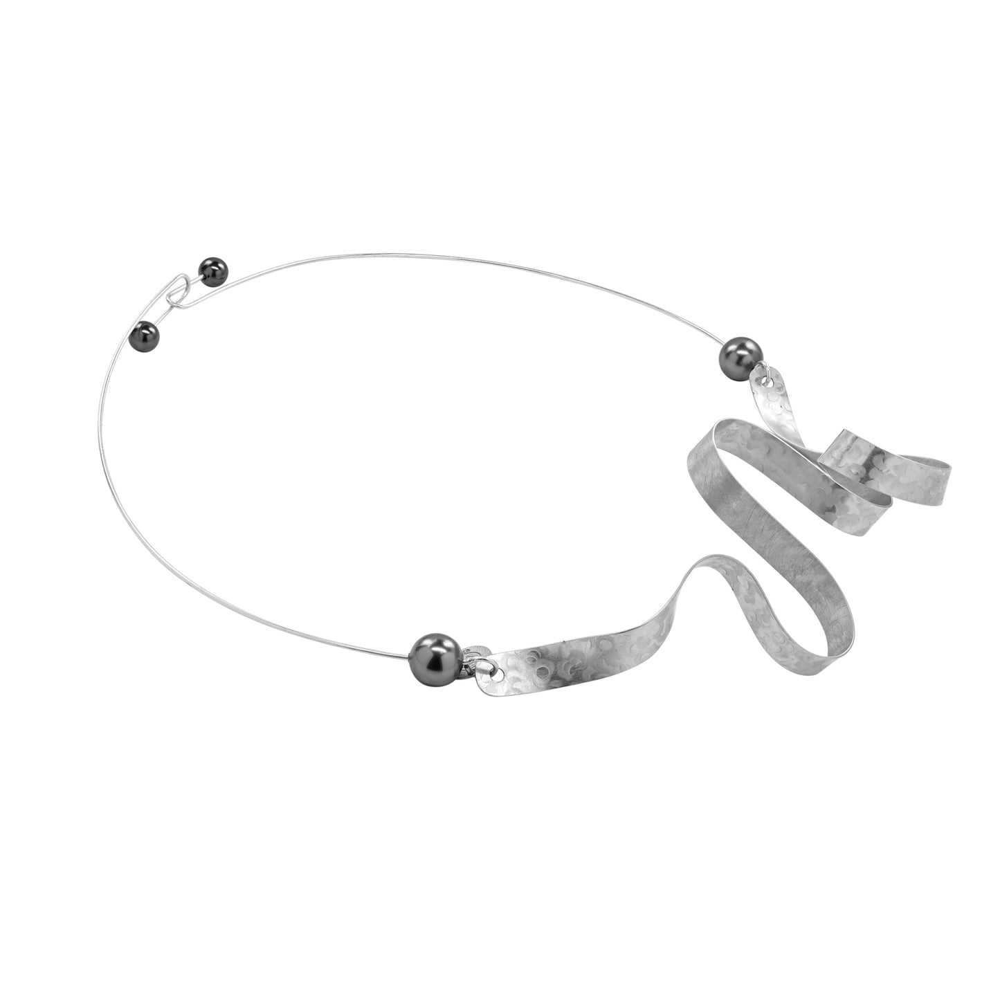 VIBE 2 A Simple an Delicate Sound Wave Necklace from the SOUND Collection with Simulated Pearls