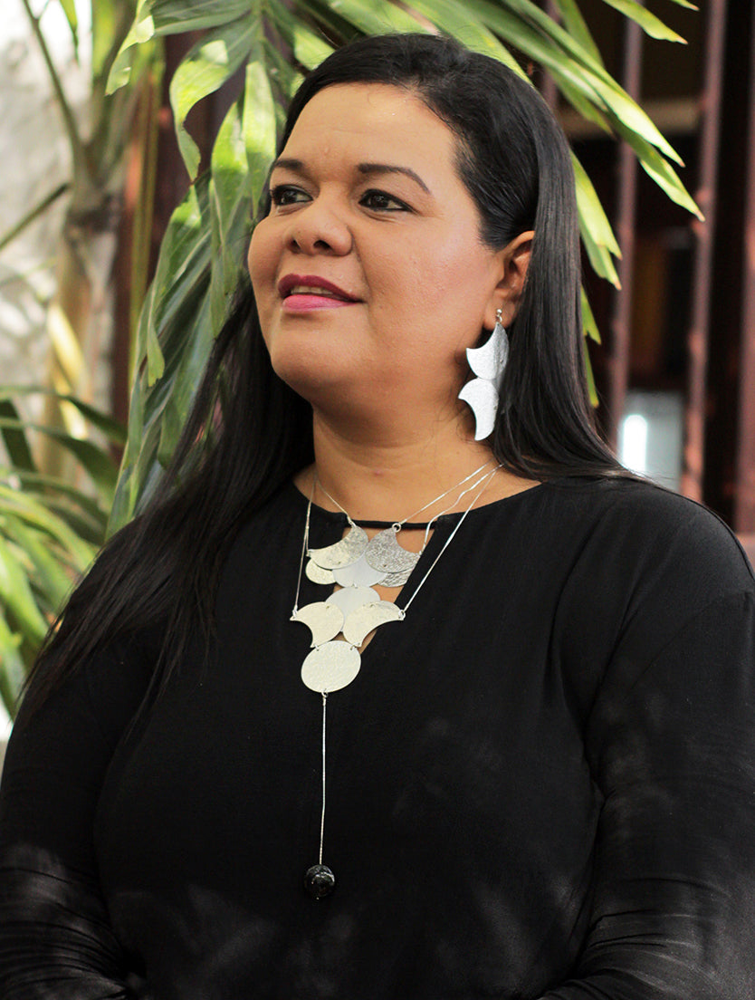 BRIGHT MOON -Striking Mix-Match Earrings with Onyx from the Lunar Collection