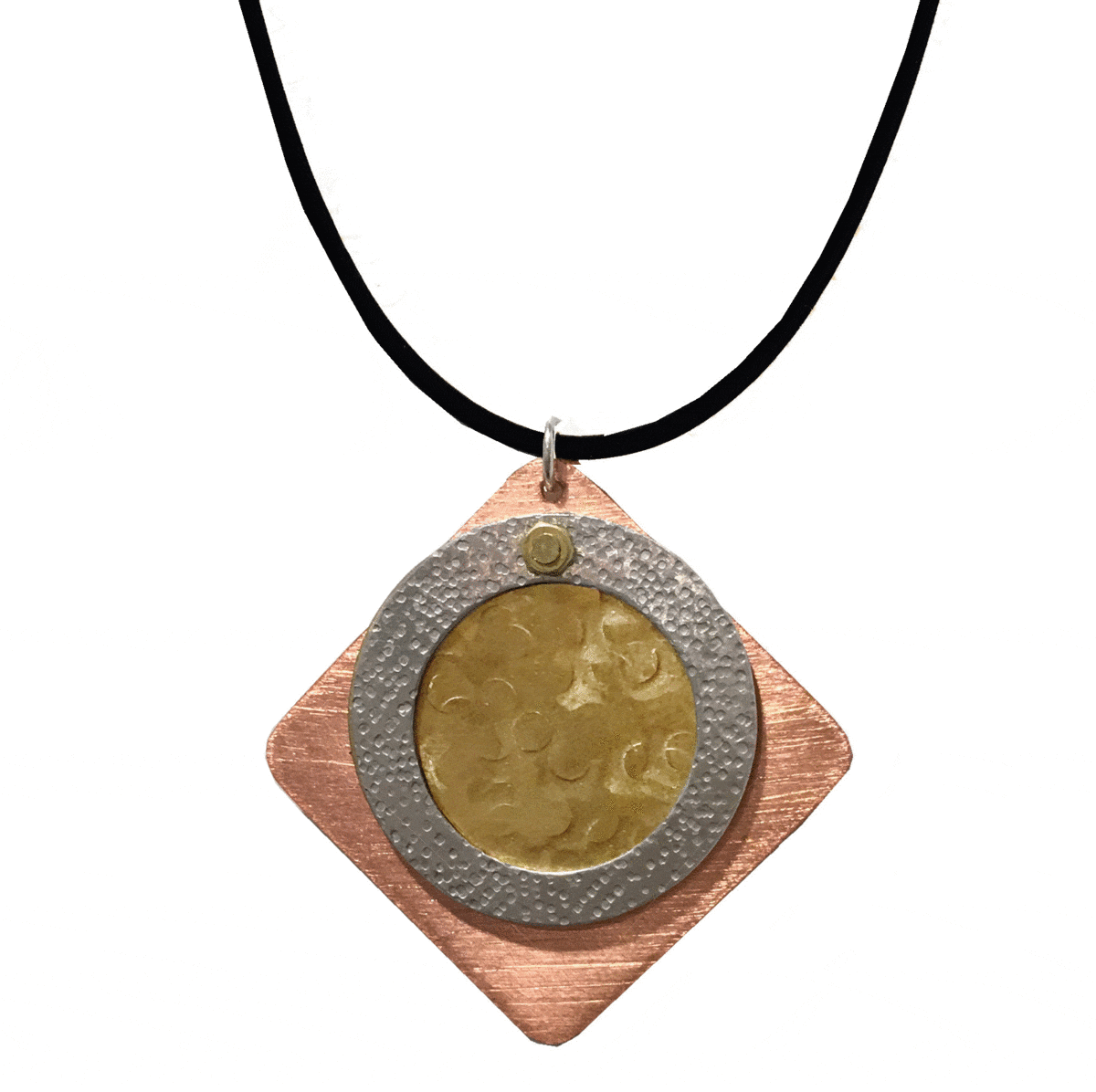 SECRET MESSAGE Unisex Adjustable Mixed Metal Heart Pendant Necklace