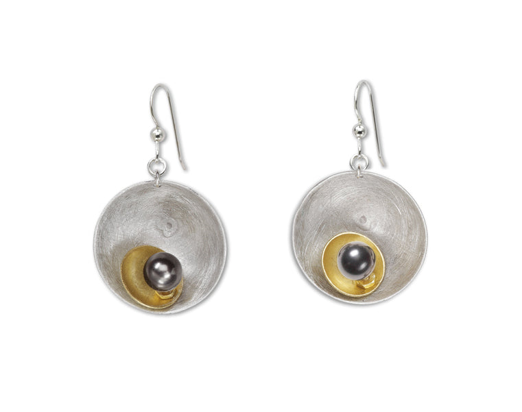 SPARK SMALL Perfect Go-To Mixed Metal Earrings with Metal and Accent Bead Options from the SCULPTURAL Collection