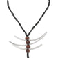 RUBIA Popular Long, Zig Zag, Over the Head, Organic Textile and Wood Necklace