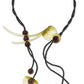 SOFIA Adjustable, Artistic Pattern Thread and Wood Necklace