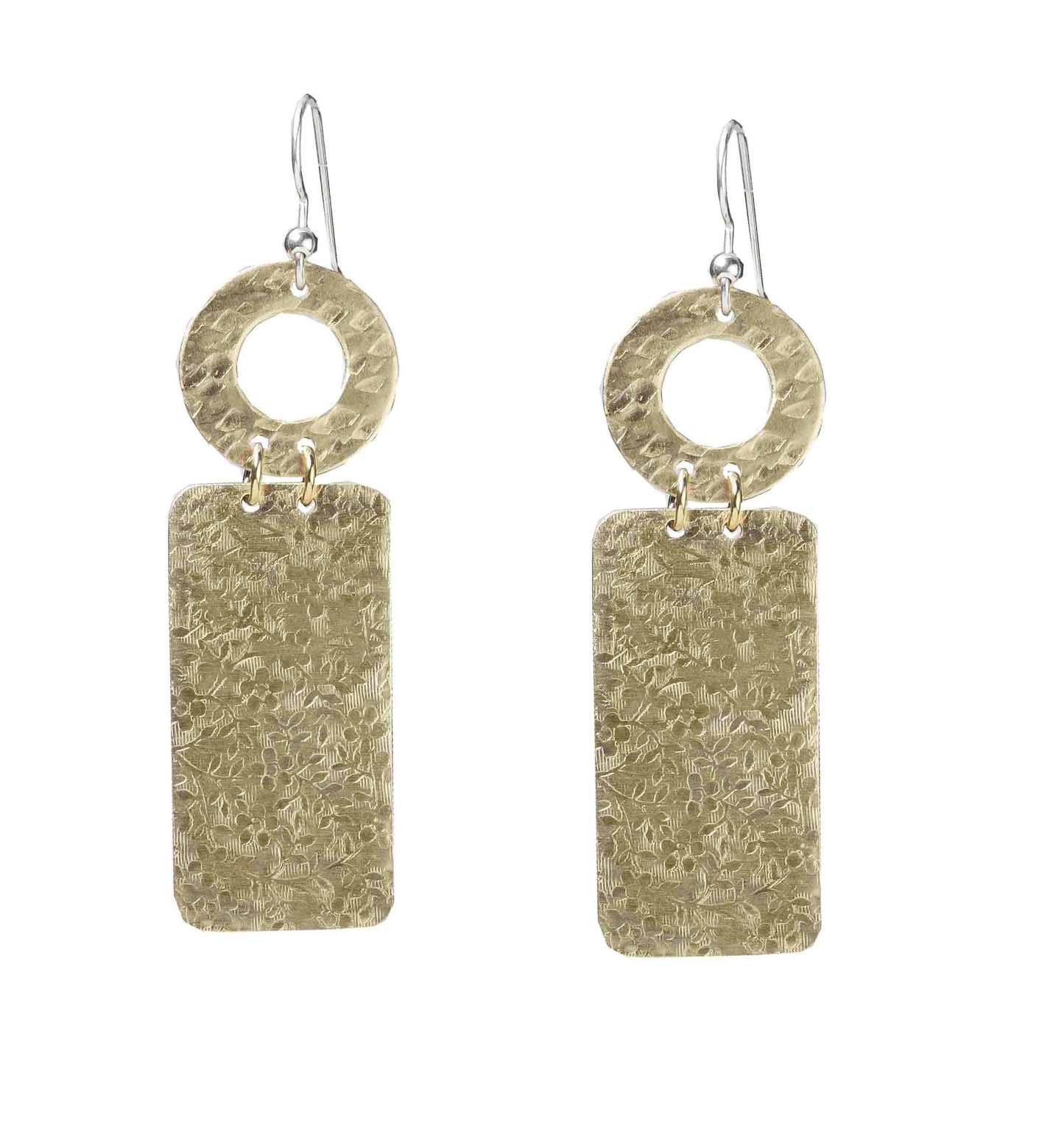 SWAY Everyday Disc and Rectangle Metal Dangle Earrings