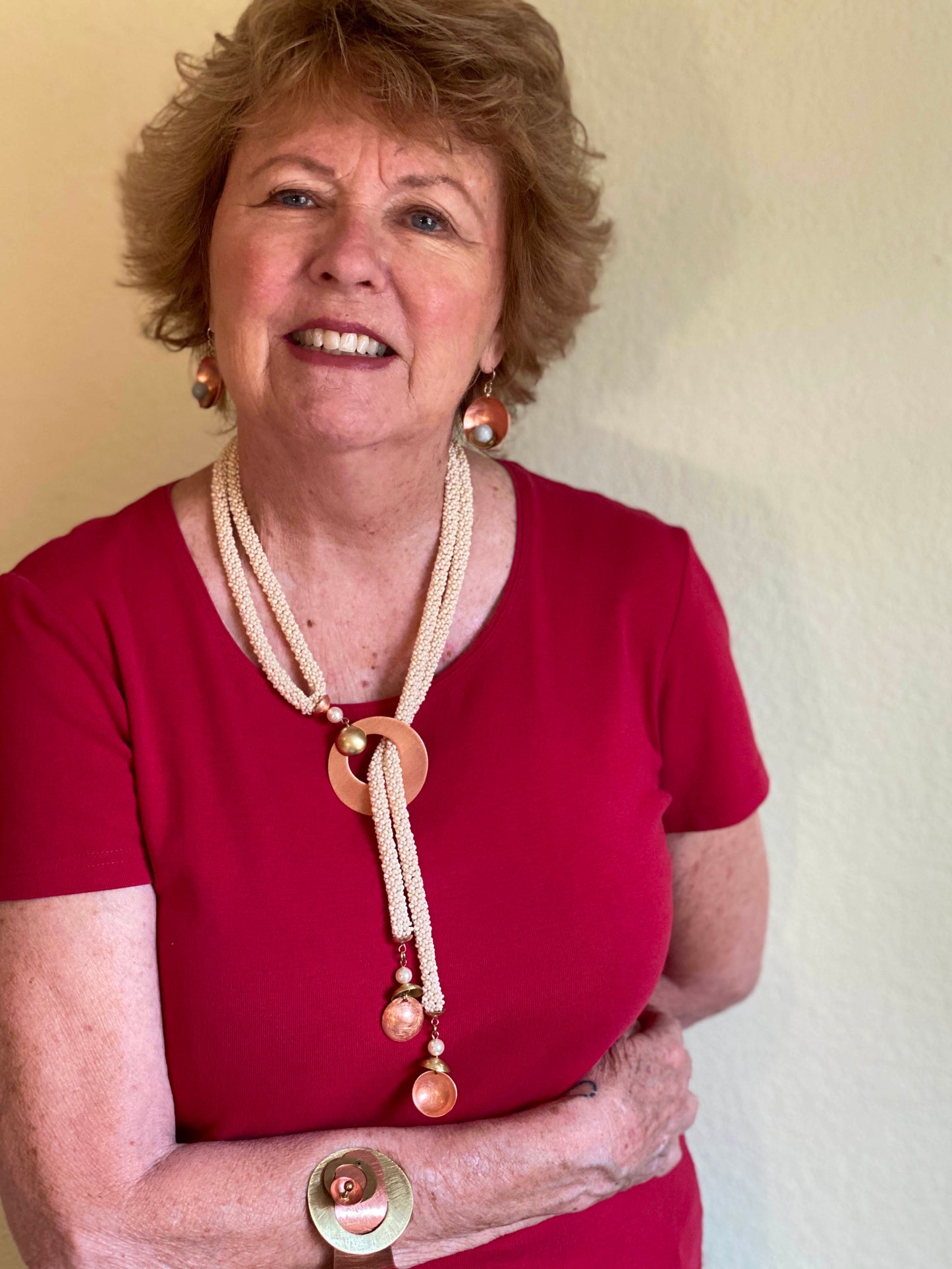 SPARK SMALL Perfect Go-To Mixed Metal Earrings with Metal and Accent Bead Options from the SCULPTURAL Collection