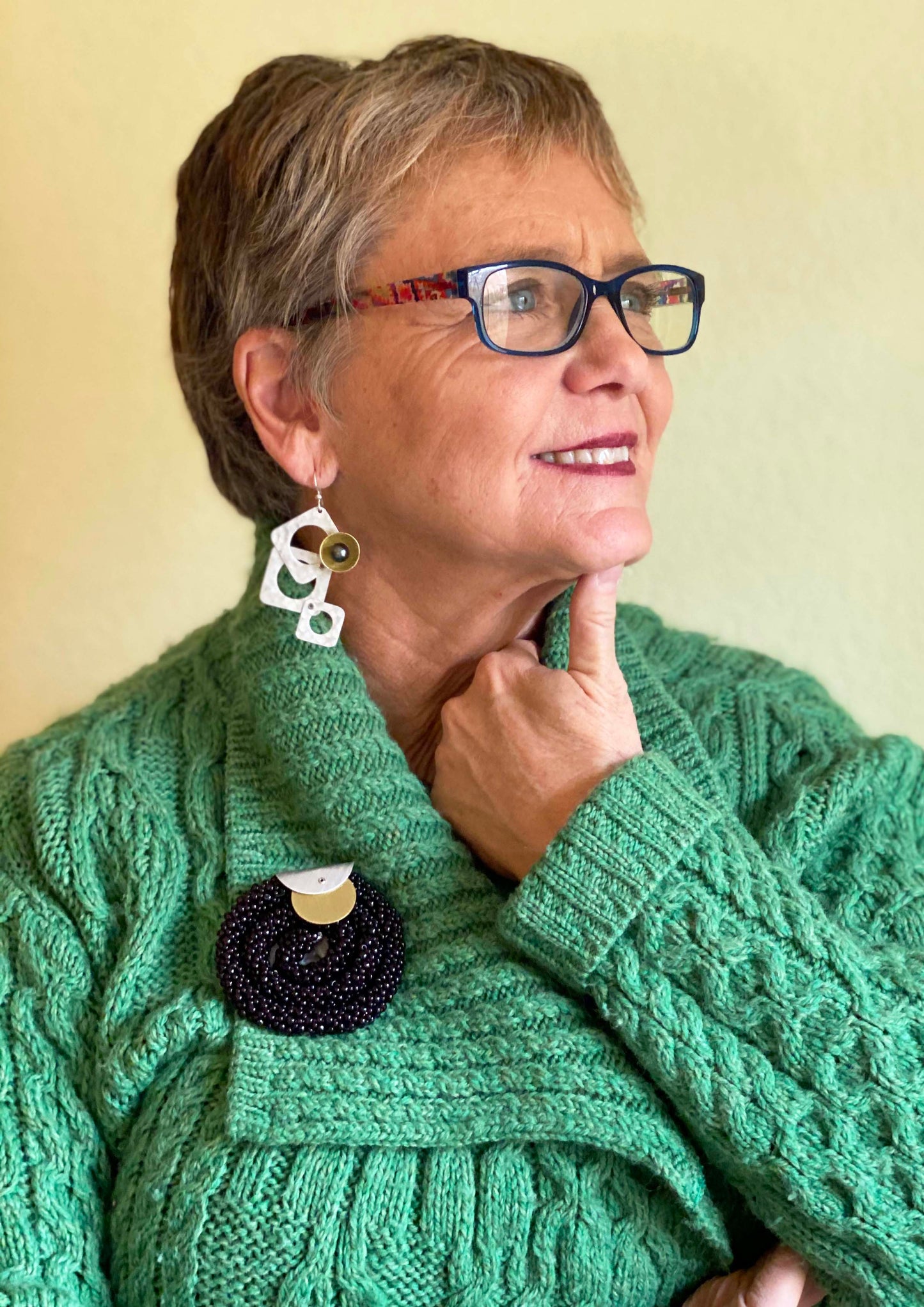 GROW LONG 3 Piece Angular Dangle Earrings with metal and bead options from the SCULPTURAL Collection