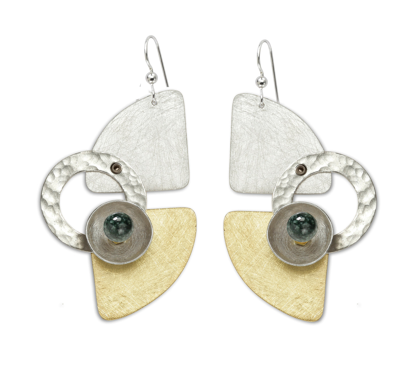 DRIFT Avant Gard Mixed Metal Statement Earrings with Accent Bead Options