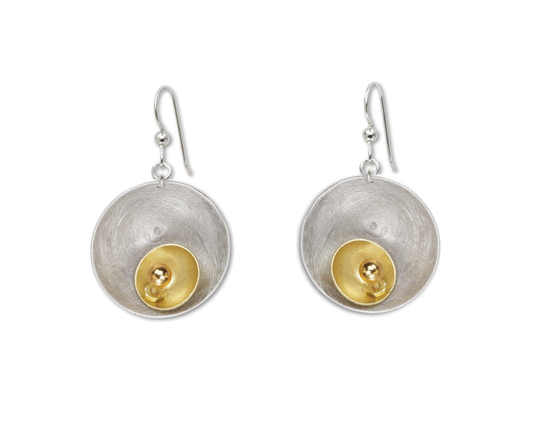 SPARK SMALL Perfect Go-To Mixed Metal Earrings with Metal and Accent Bead Options from the SCULPTURAL Collection