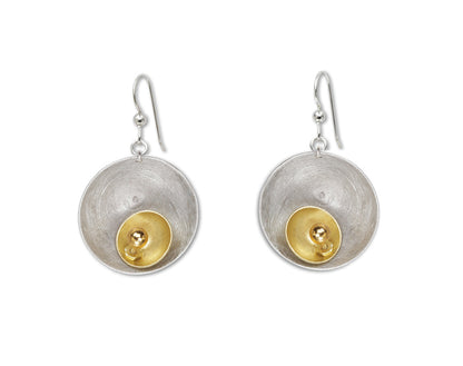 SPARK SMALL Perfect Go-To Mixed Metal Earrings with Metal and Accent Bead Options from the SCULPTURAL Collection