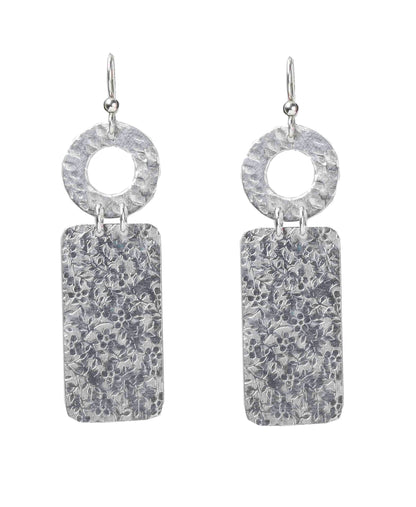 SWAY Everyday Disc and Rectangle Metal Dangle Earrings