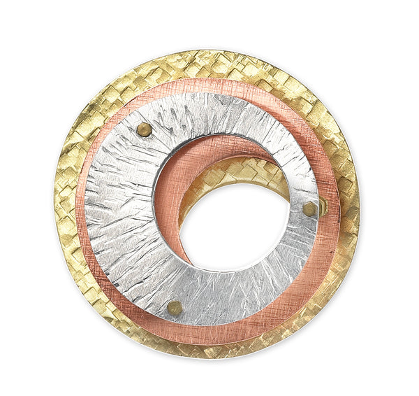 SWIRL Mixed Metal Raised Brooch from the SCULPTURAL Collection