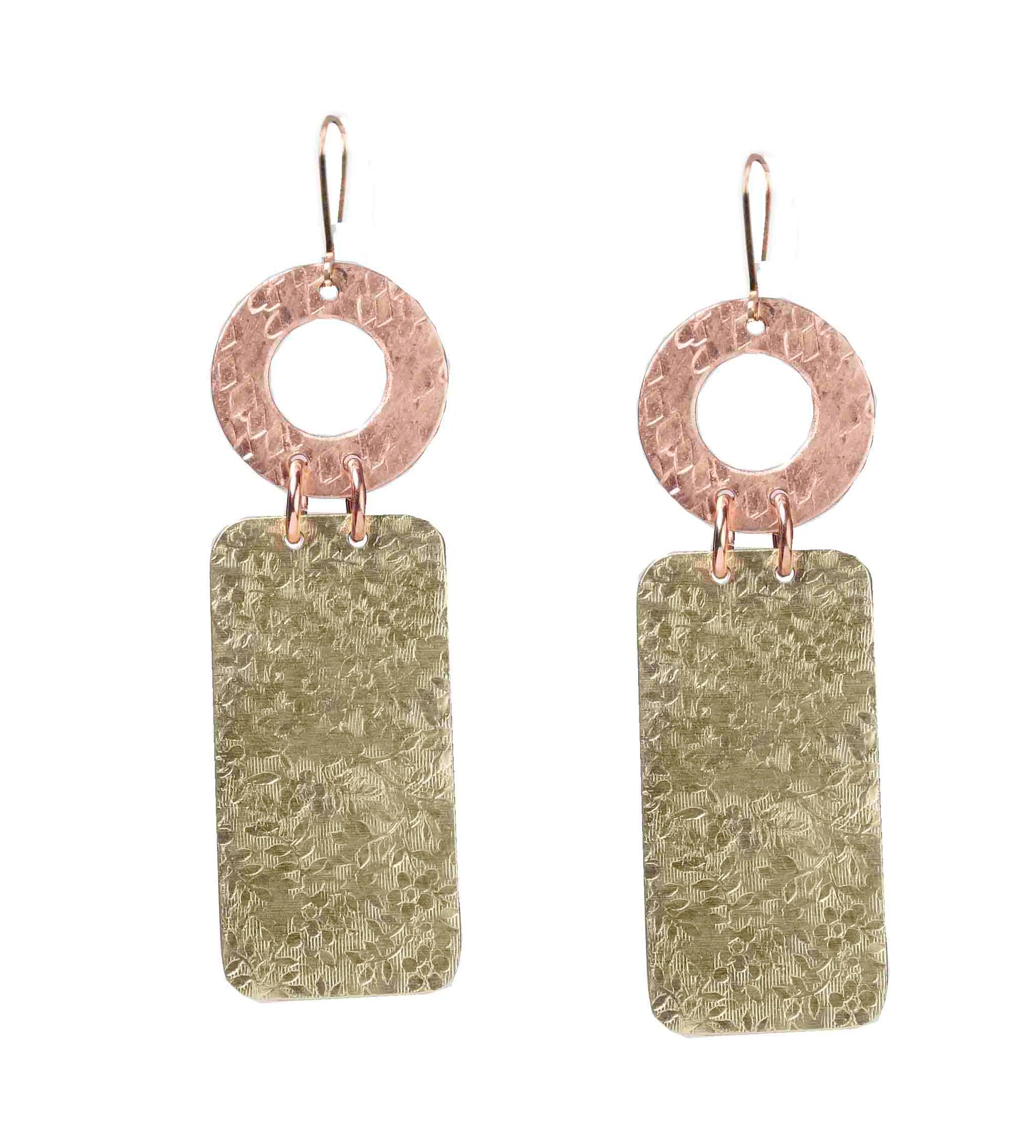 SWAY Everyday Disc and Rectangle Metal Dangle Earrings